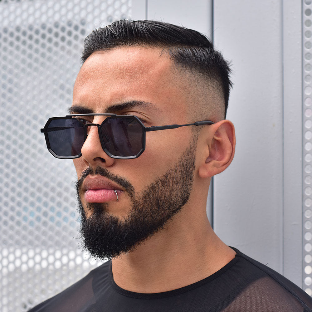 Hexagonal black glasses