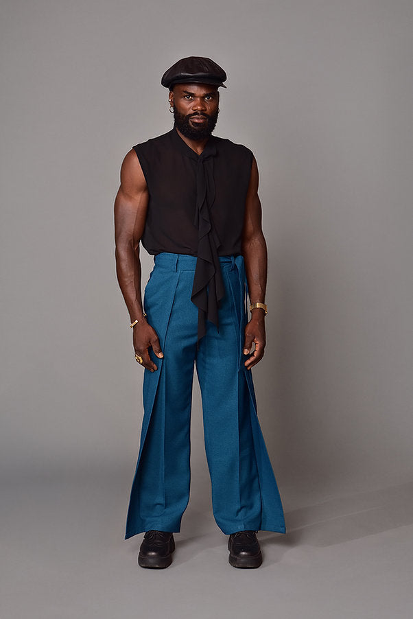 Sleeveless Chiffon Ruffle Shirt