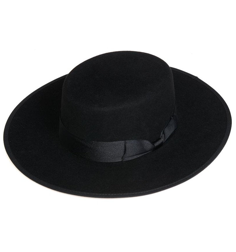 Sombrero cordobes negro extralargo copa alta