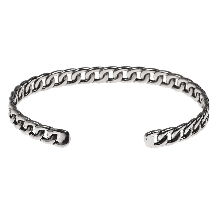 silver cuban bangle