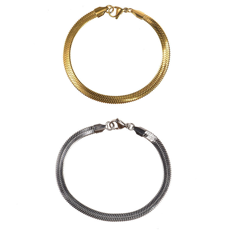 Smooth silver & gold bracelet