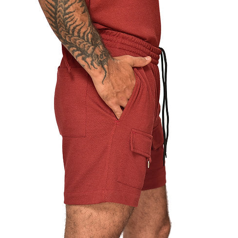 Terracotta lace frannel shorts