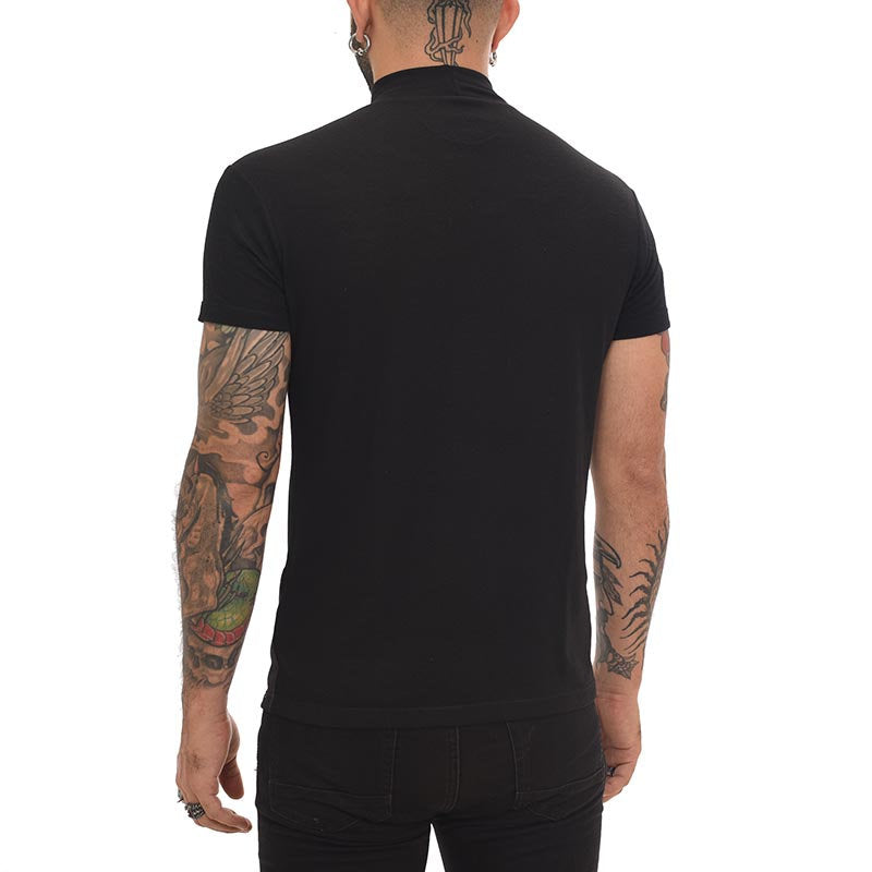 Silm fit turtleneck t-shirt black