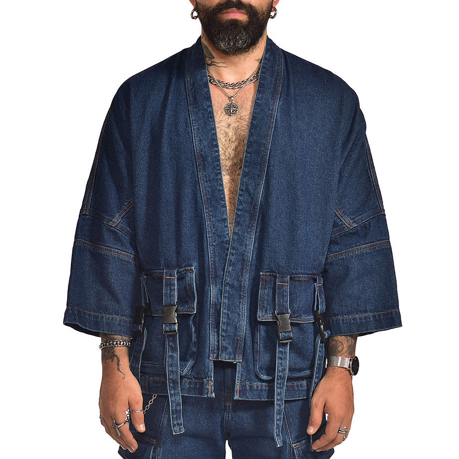 Denim kimono best sale men