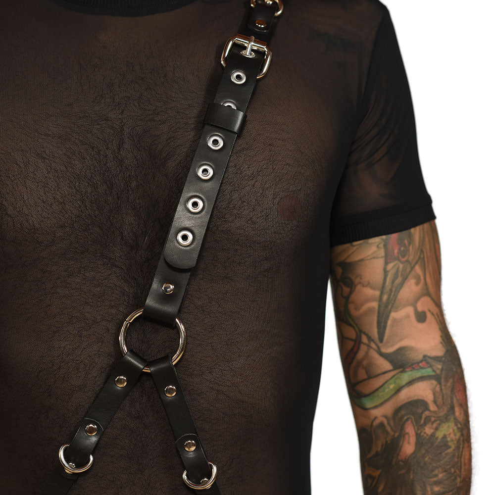 Harness cross with dual straps