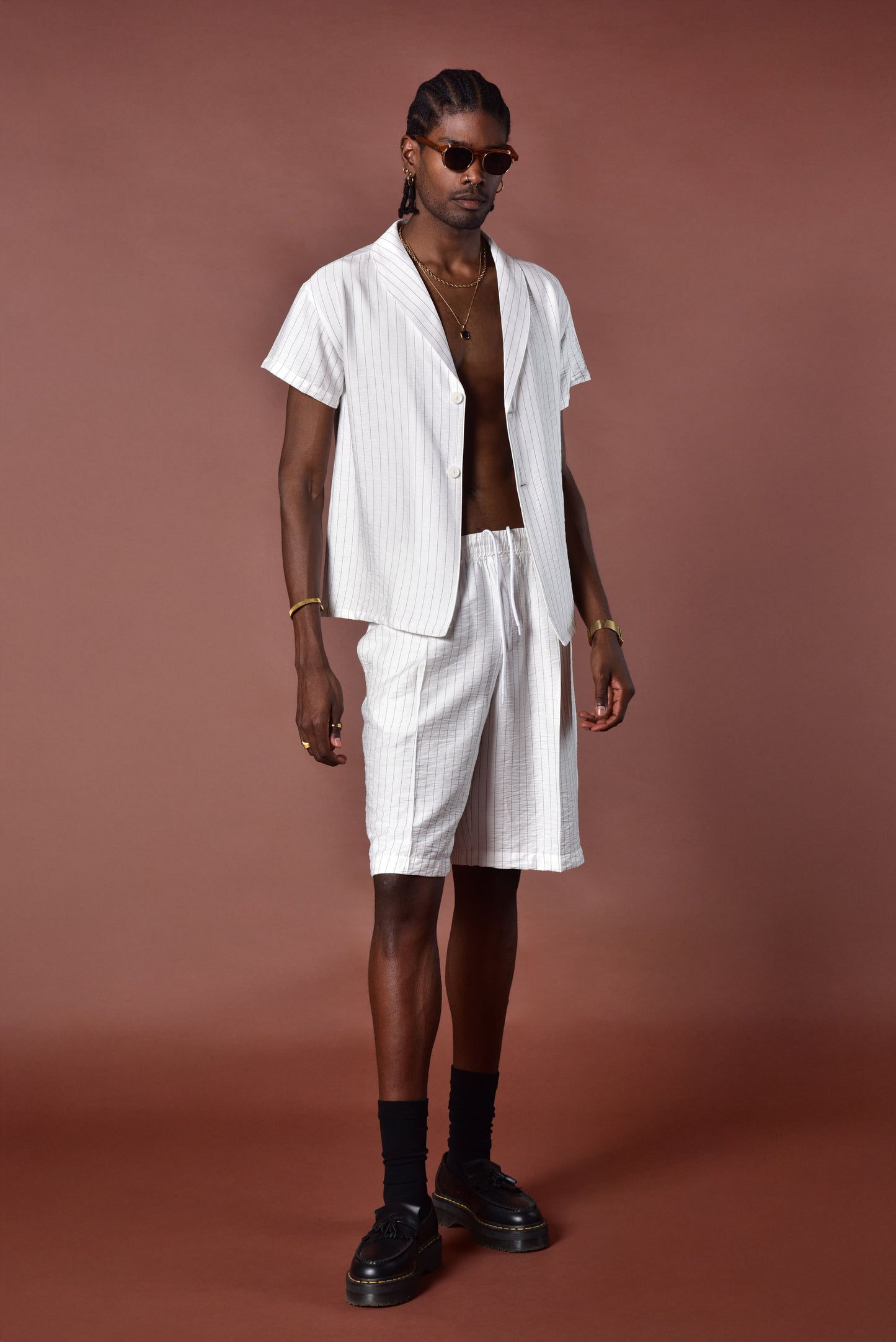 Beach blazer collar shirt