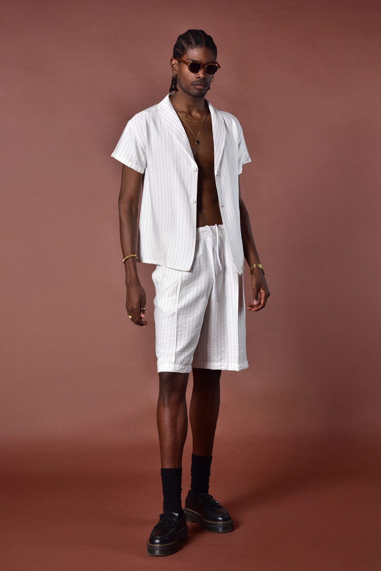 Beach blazer collar shirt
