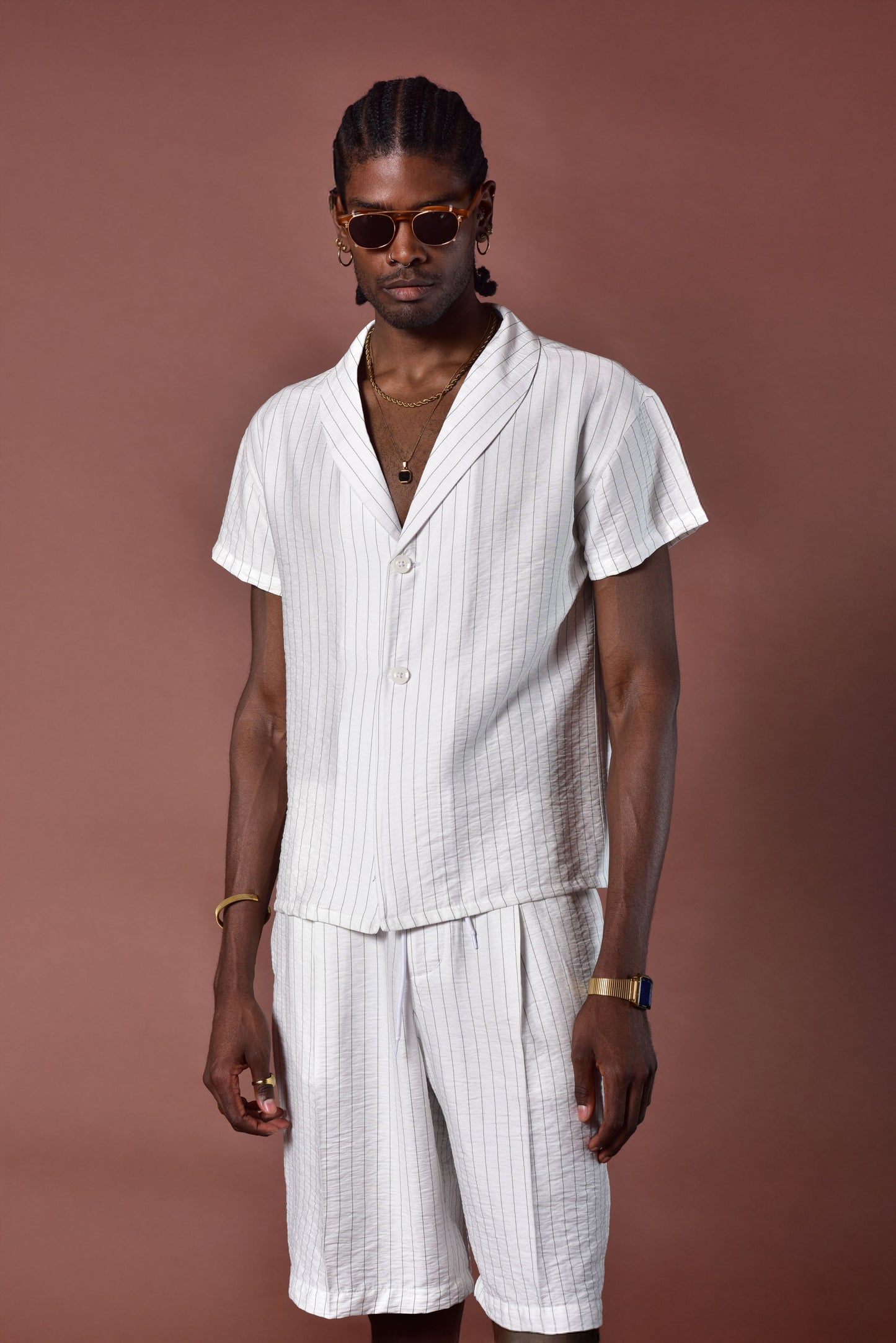 Beach blazer collar shirt