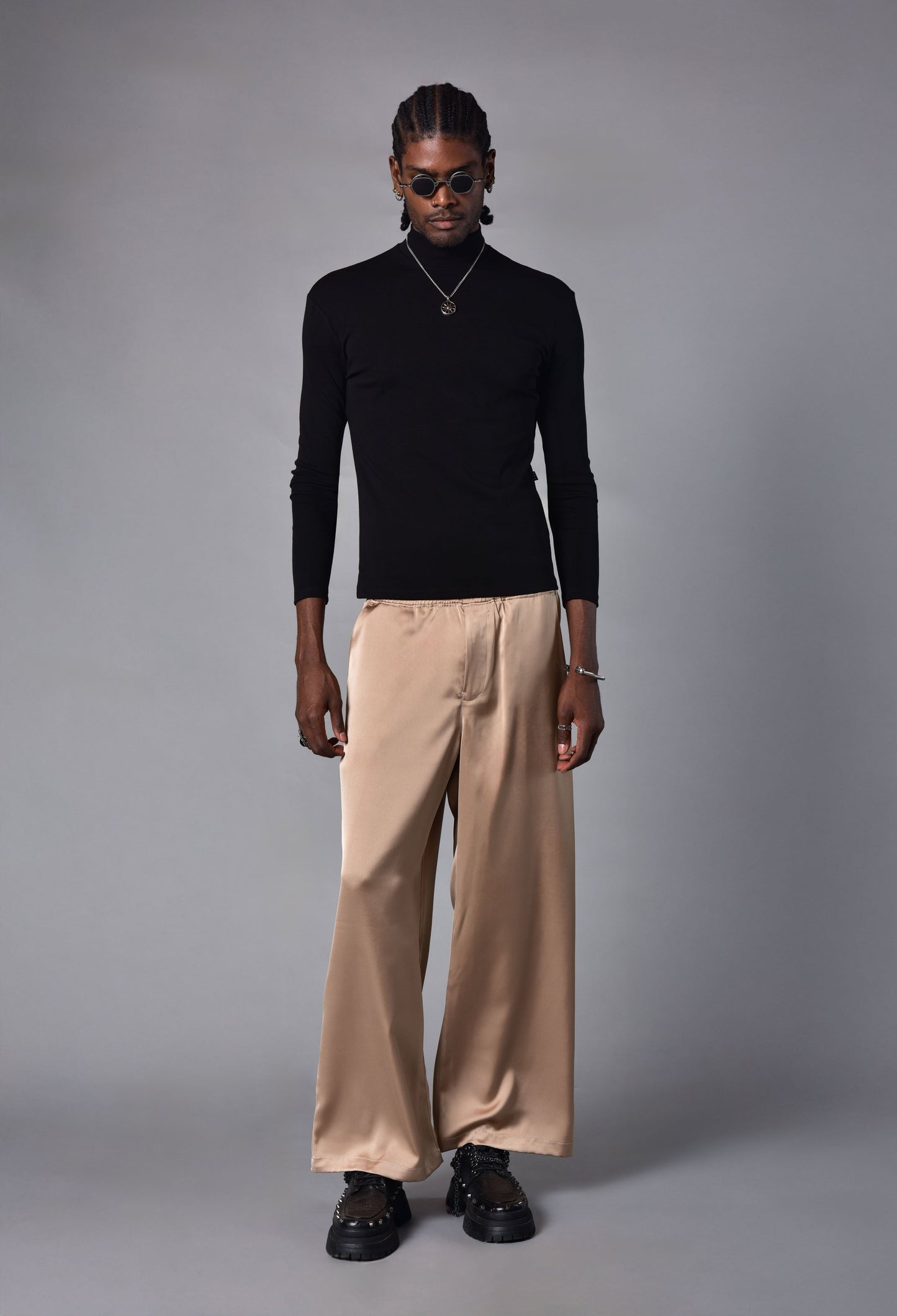 Slim fit turtleneck rib knit dress
