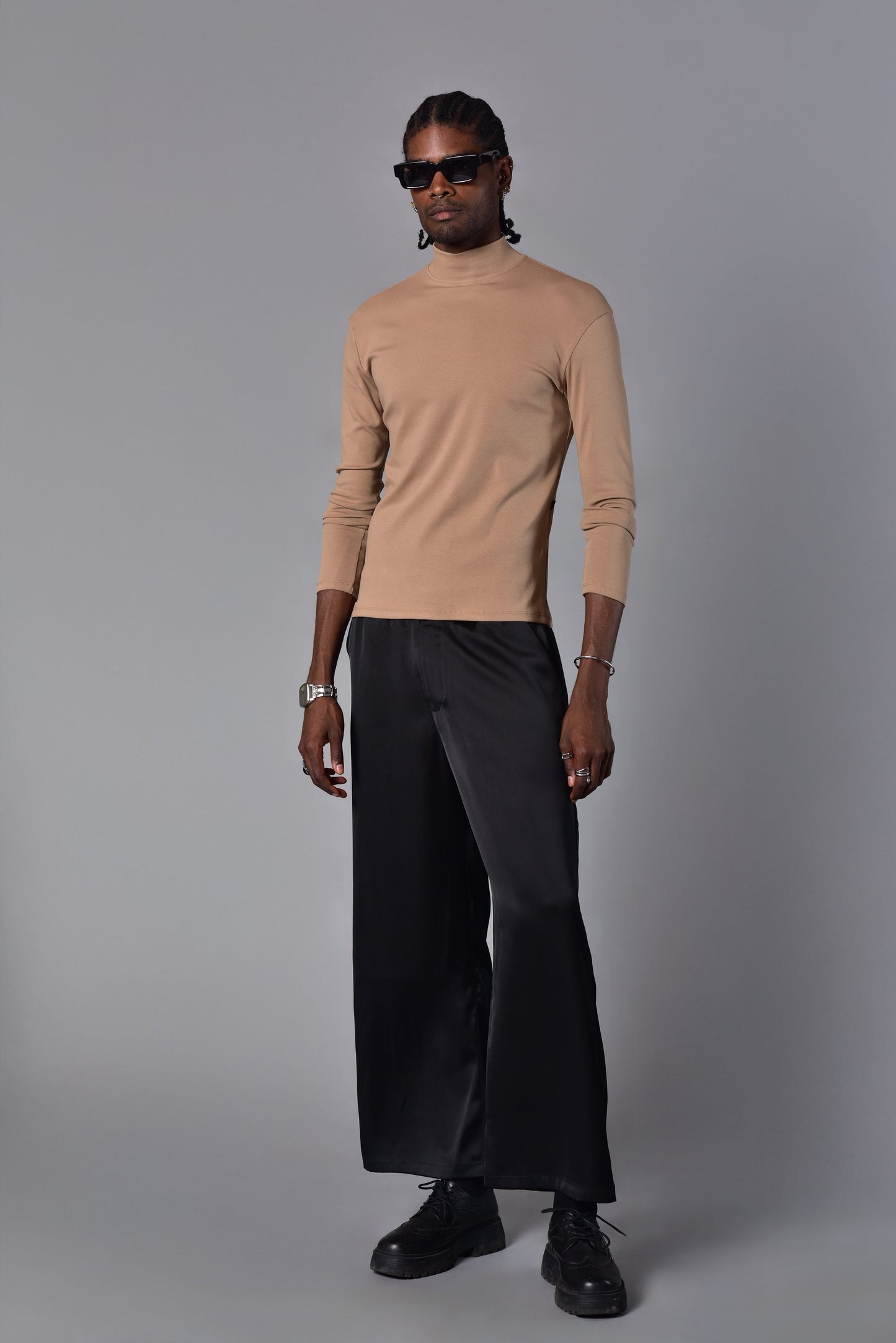 Pantalon wide leg santin negro
