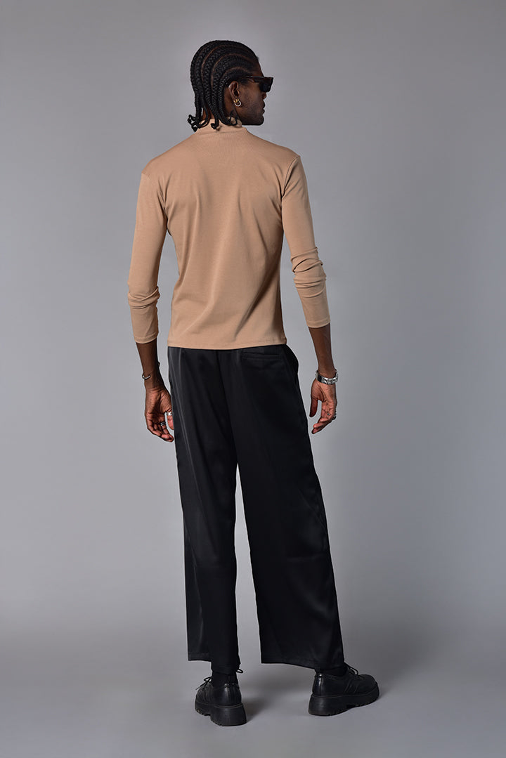 Pantalon wide leg santin negro