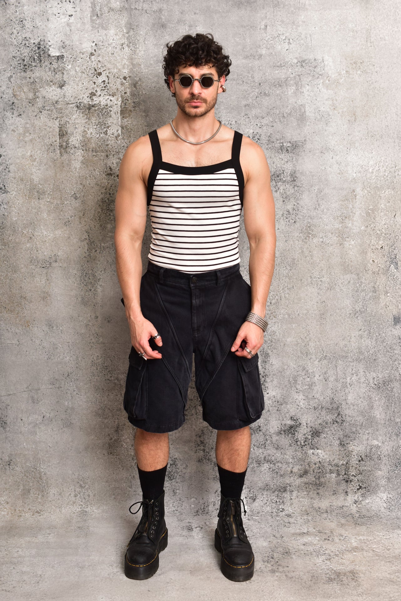 Striped ribbed tank top