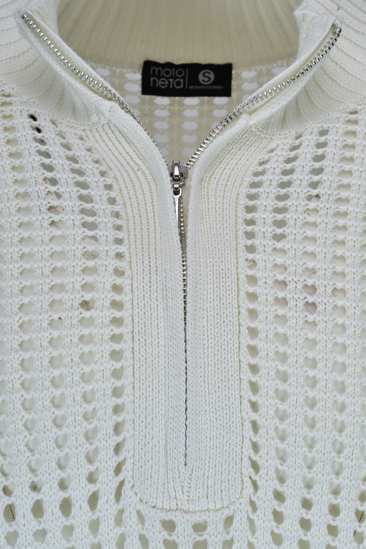 White Grid Knit T-Shirt™