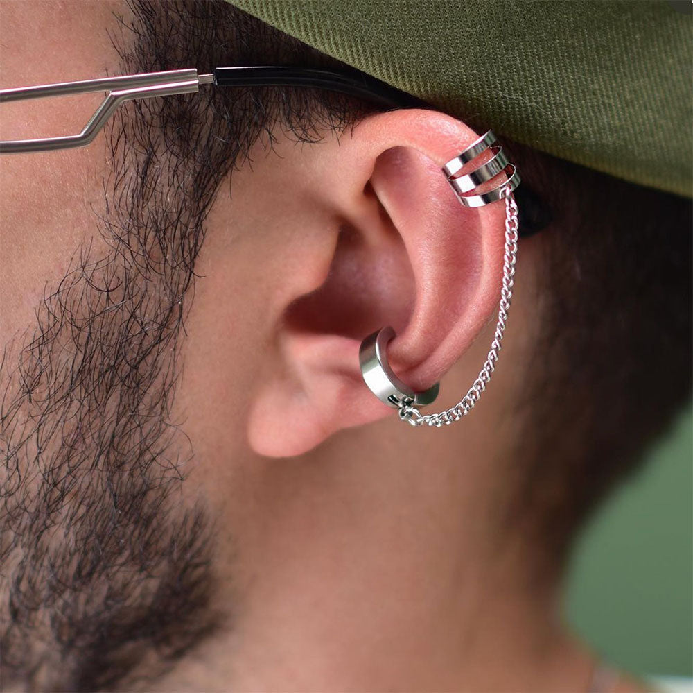 Dual silver earcuff