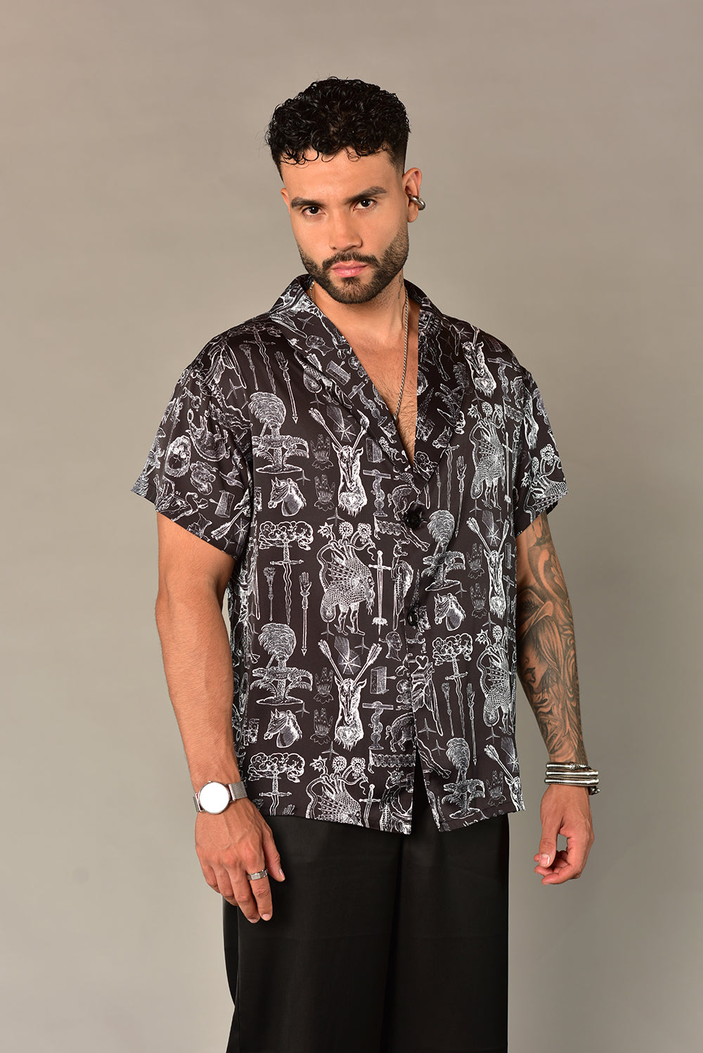 Camisa cuello blazer arcano