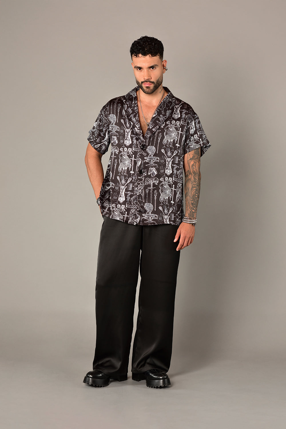 Camisa cuello blazer arcano