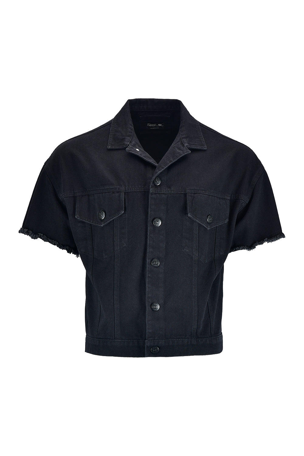 Black Denim Cargo Jacket