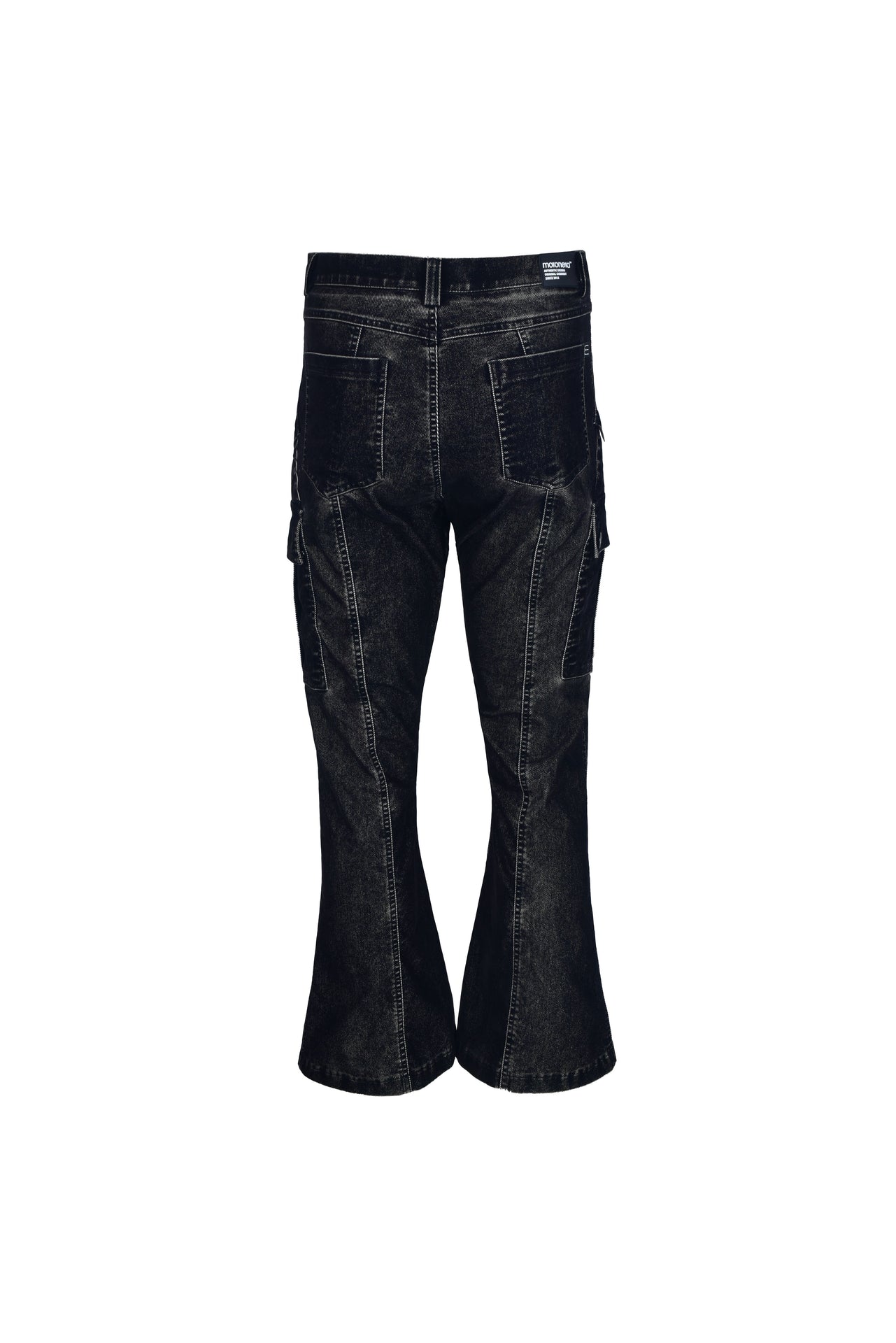 Cyber Flared Cargo Black Pants