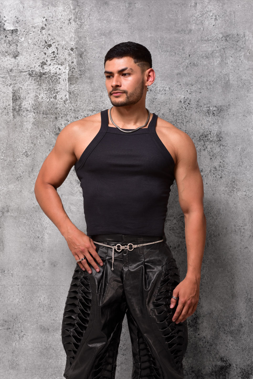 Black Tank top rib