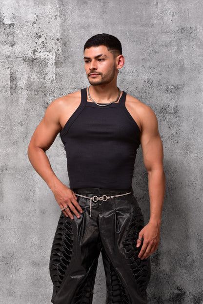 Black Tank top rib