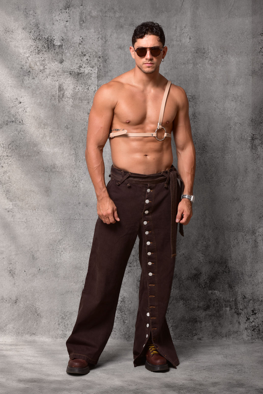 Dark Chocolate Button Denim