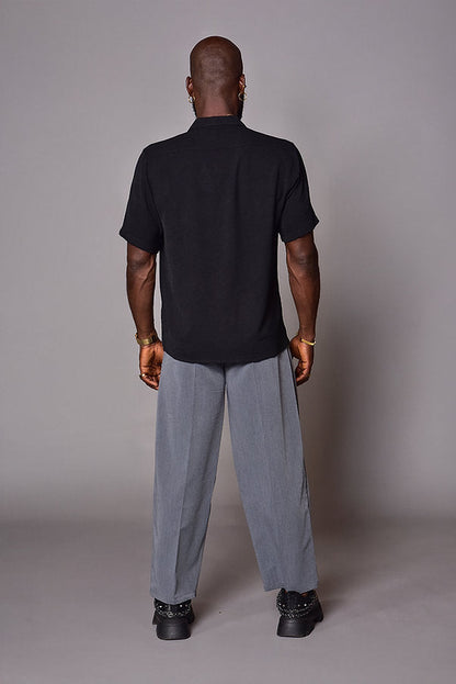 Black bowling regular fit shirt