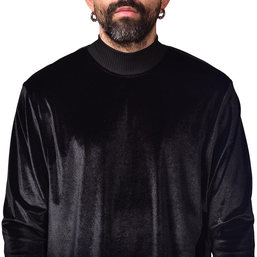 Black velvet oversized sweater