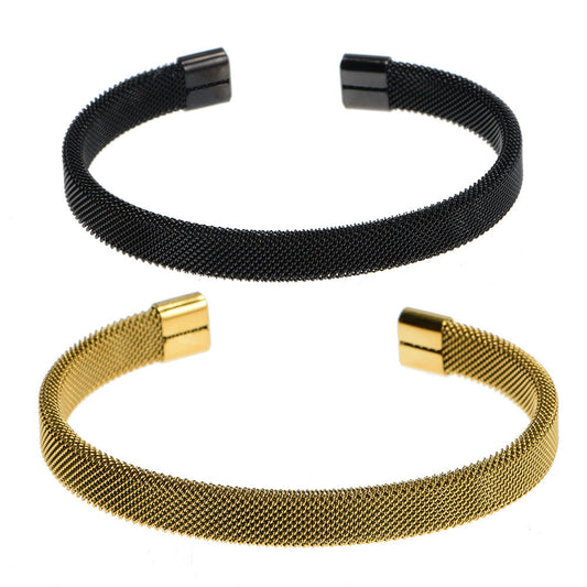 Machine black and gold bracelet
