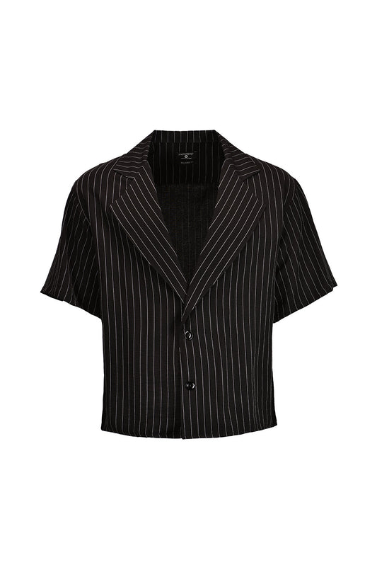 Timeless Stripes Blazer-Collar Shirt
