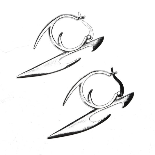 Silver knife earring