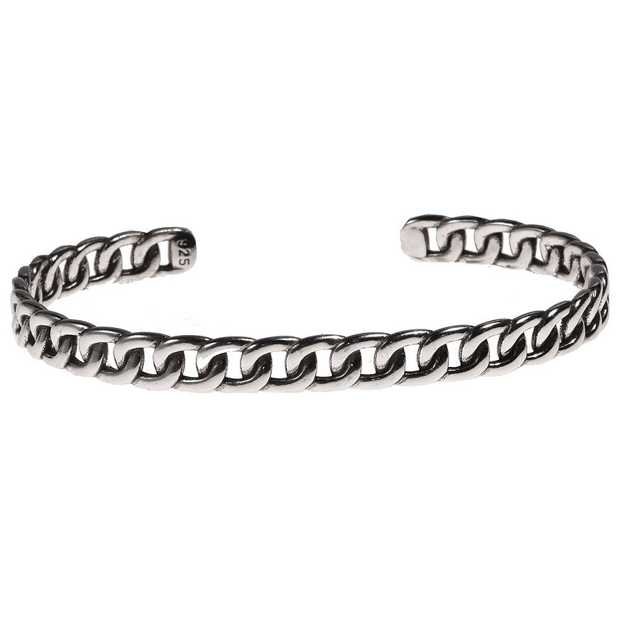 silver cuban bangle