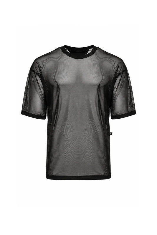Black transparent oversized boxy fit t-shirt