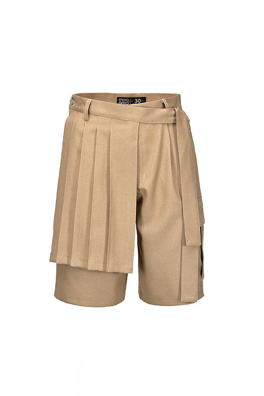 Kamon Pleated Wrap Shorts