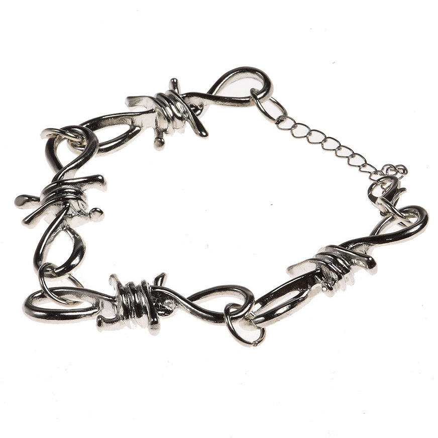 Silver alloy barbs bracelet