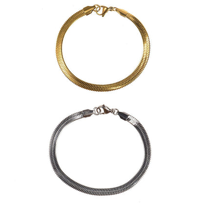 Smooth silver & gold bracelet