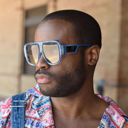 Marble blue glasses