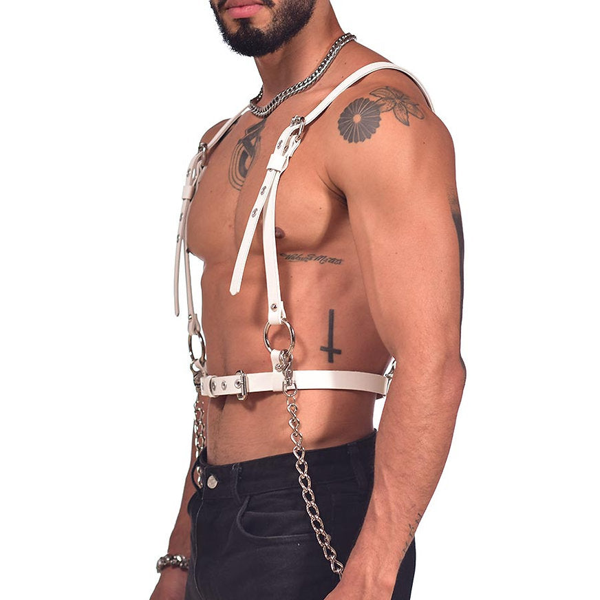 Harness white chest to waist