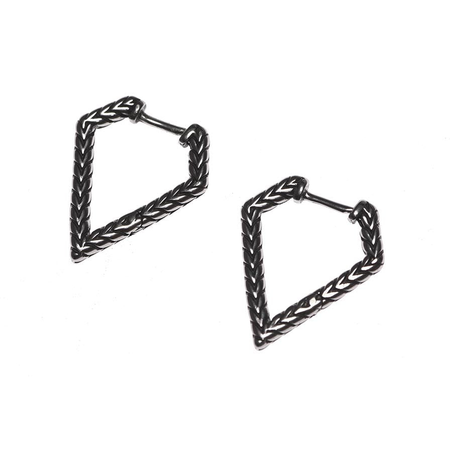 Nordic silver triangle earring