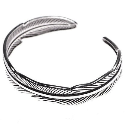Feather bangle silver