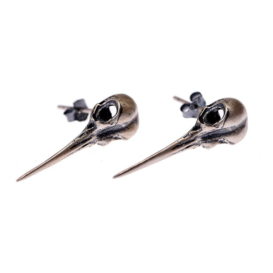 Bird skull earring in S925 silver