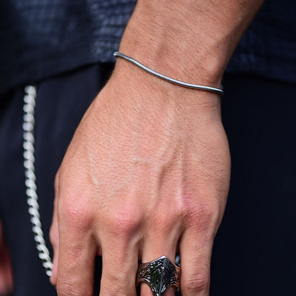 Silver rat tail bracelet
