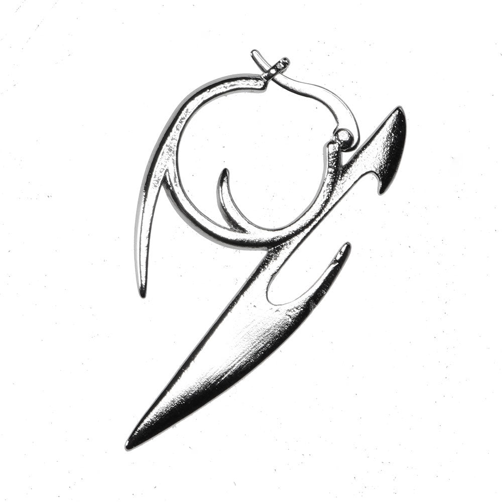 Silver knife earring