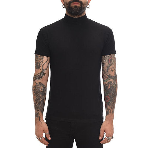 Silm fit turtleneck t-shirt black