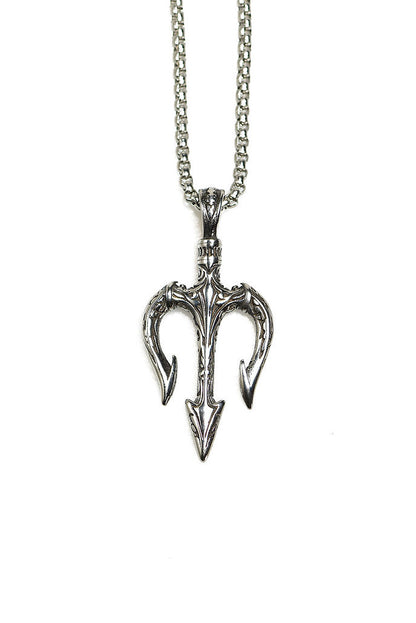 Silver trident necklace 60cm