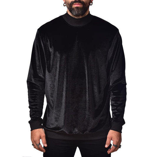 Black velvet oversized sweater