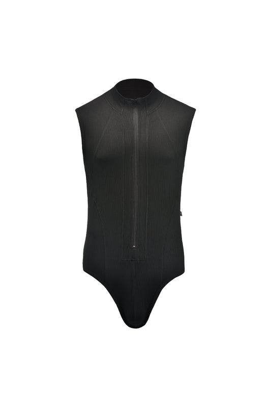 Body sleeveless with zipper in black