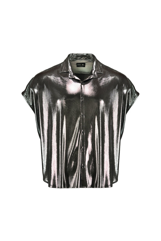 oversized extra-large metallic blouse