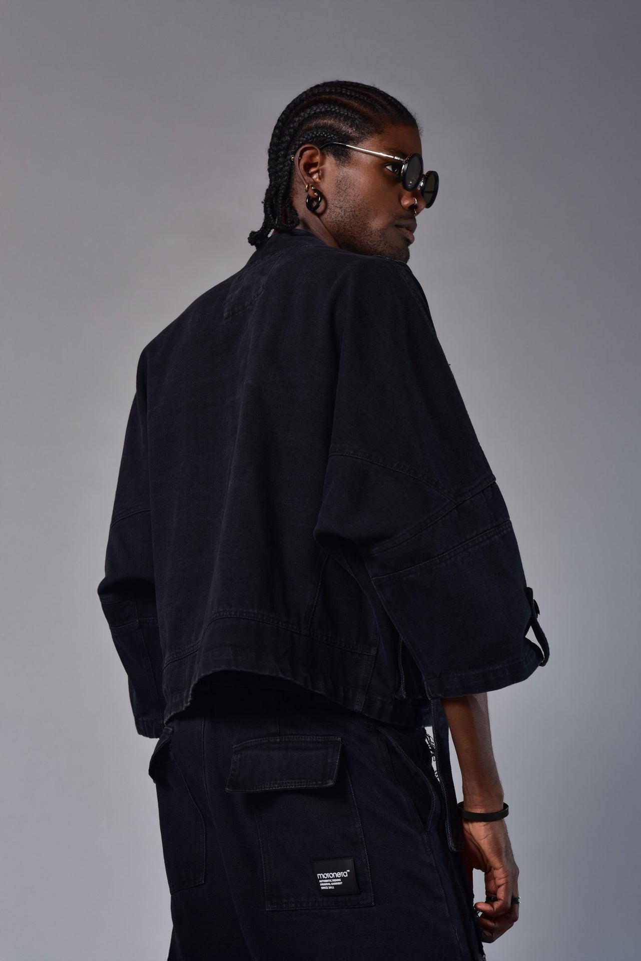 Kimono cargo denim black