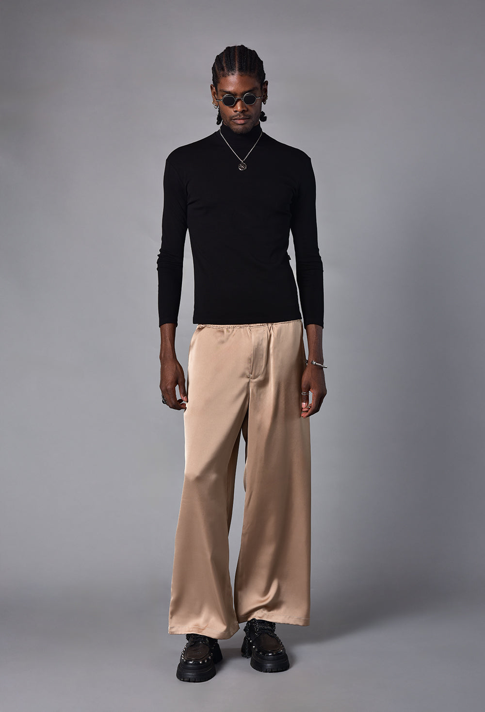 Santin beige wide leg pants