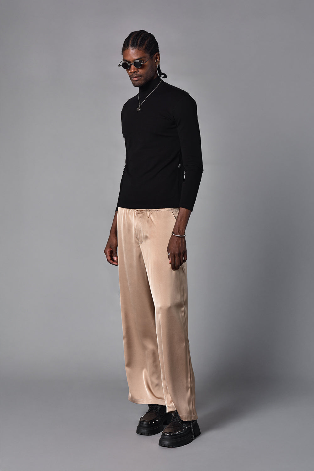 Santin beige wide leg pants